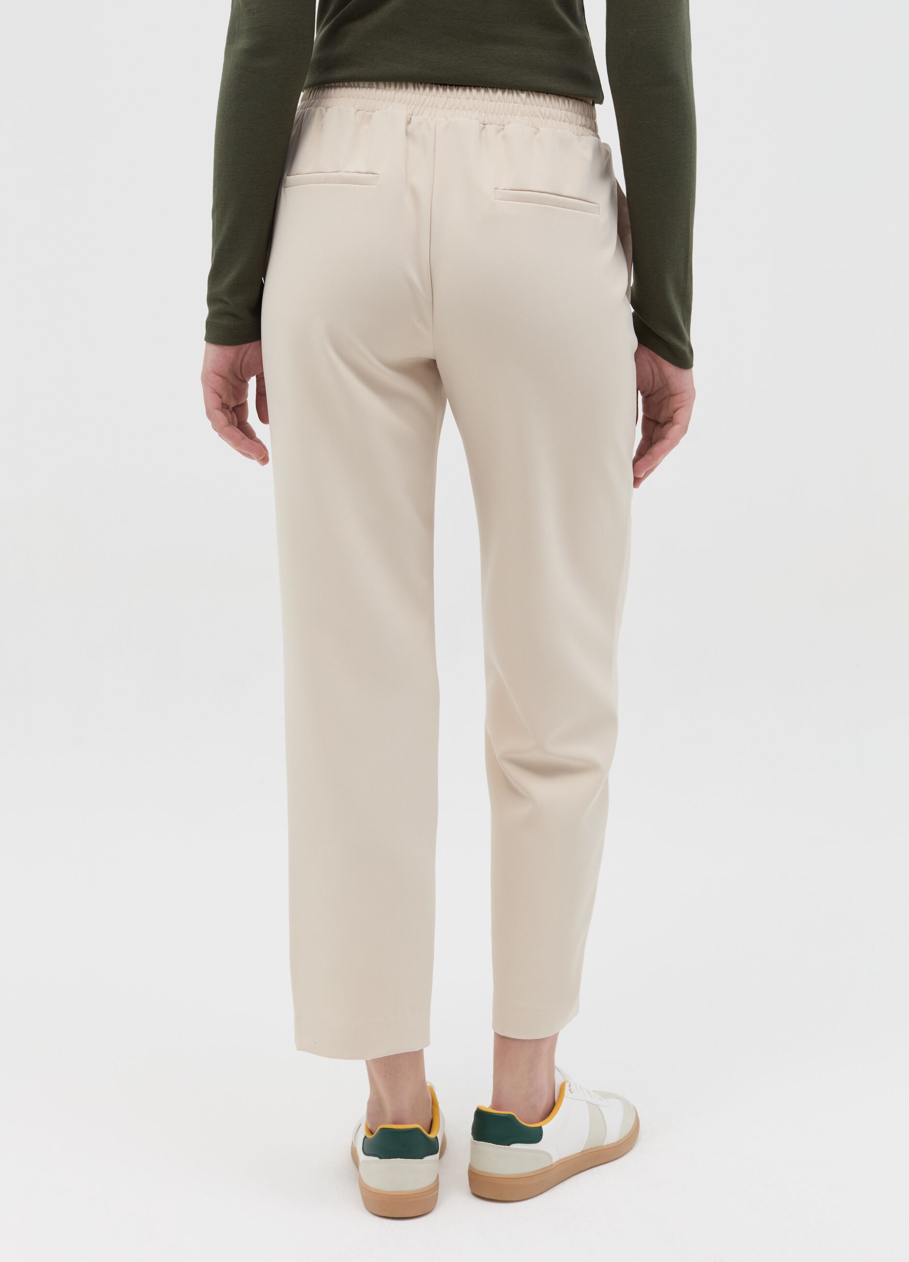 Slim-fit ankle-length trousers
