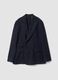 Blazer blu navy gessato in misto lana slim fit_0
