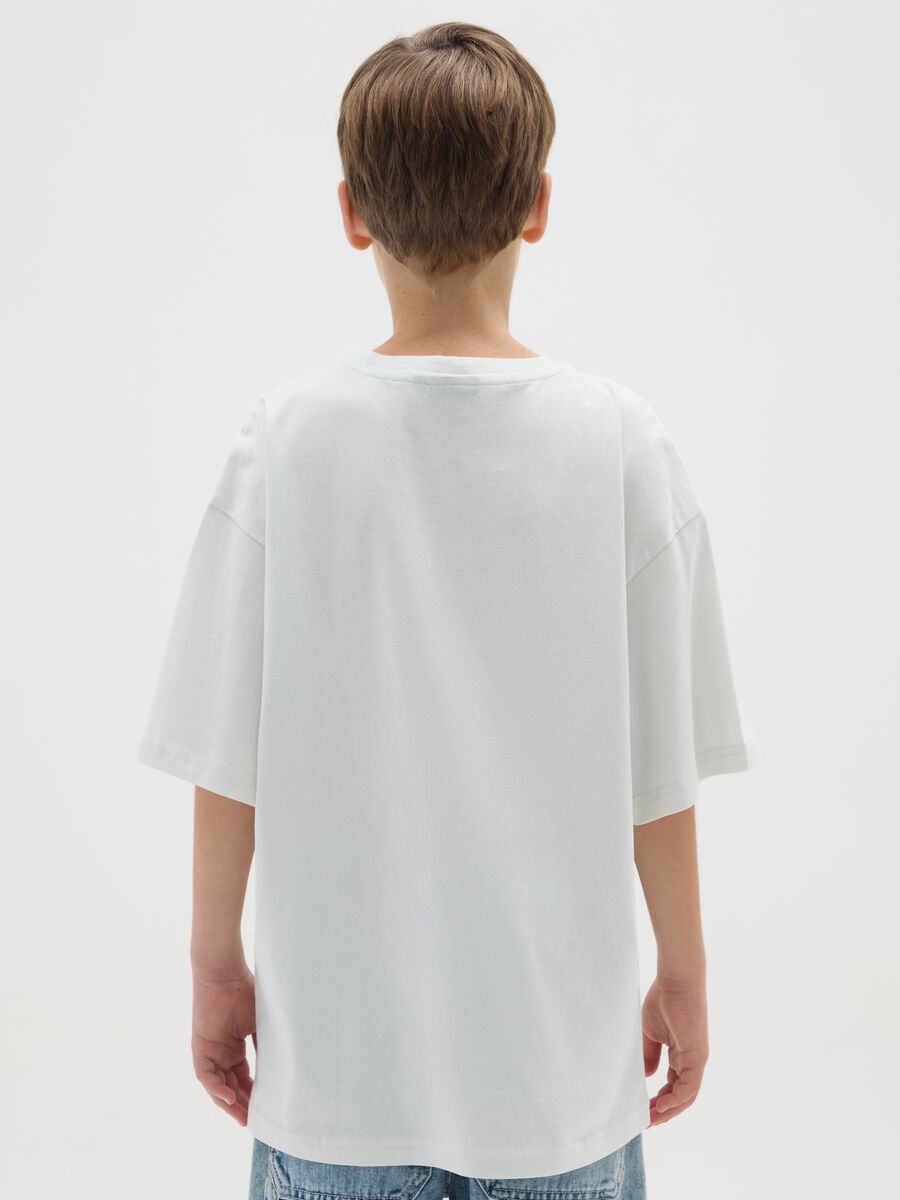 White pure cotton kids' T-shirt regular fit with Chicago Bulls print_1