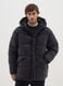 Black Iconic Puffer with Adjustable Hood_1