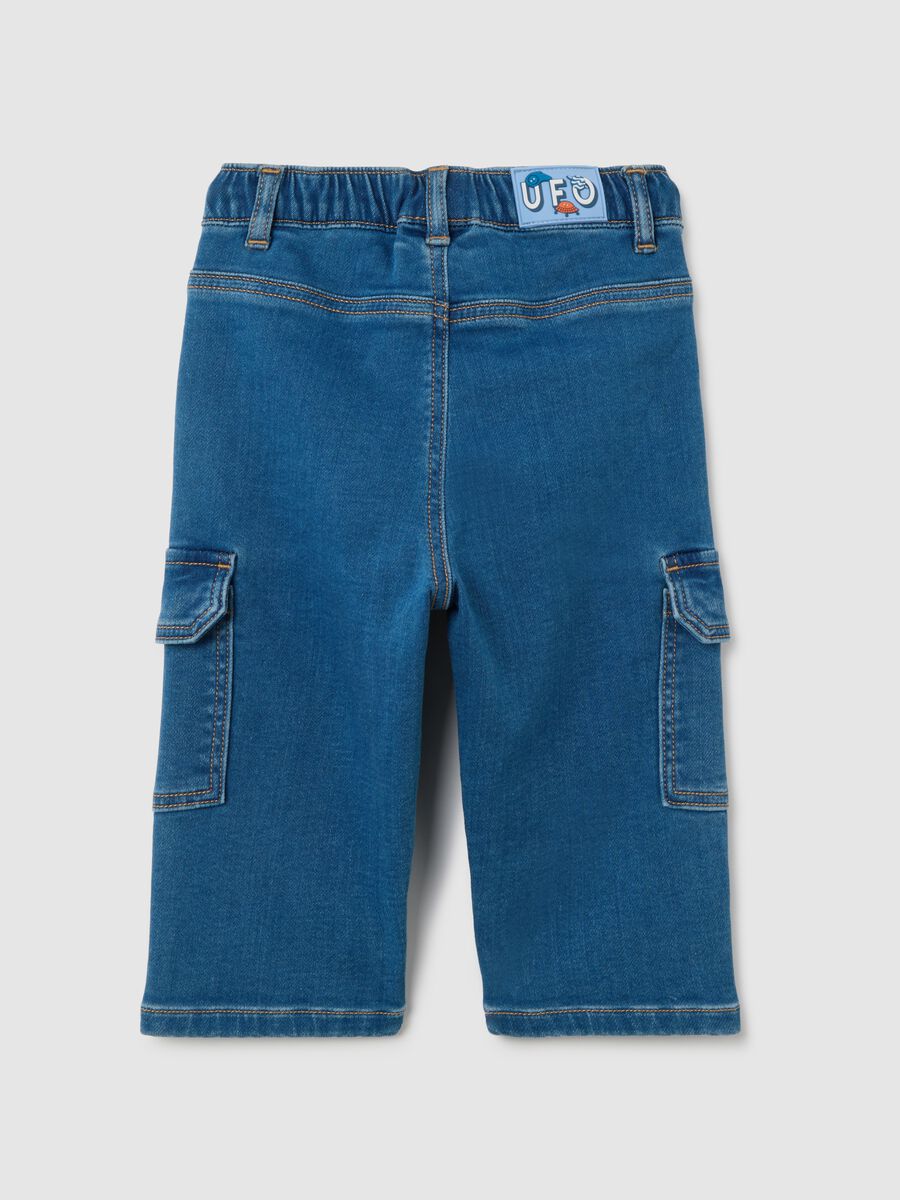 Baby boy denim cargo trousers in regular fit_1