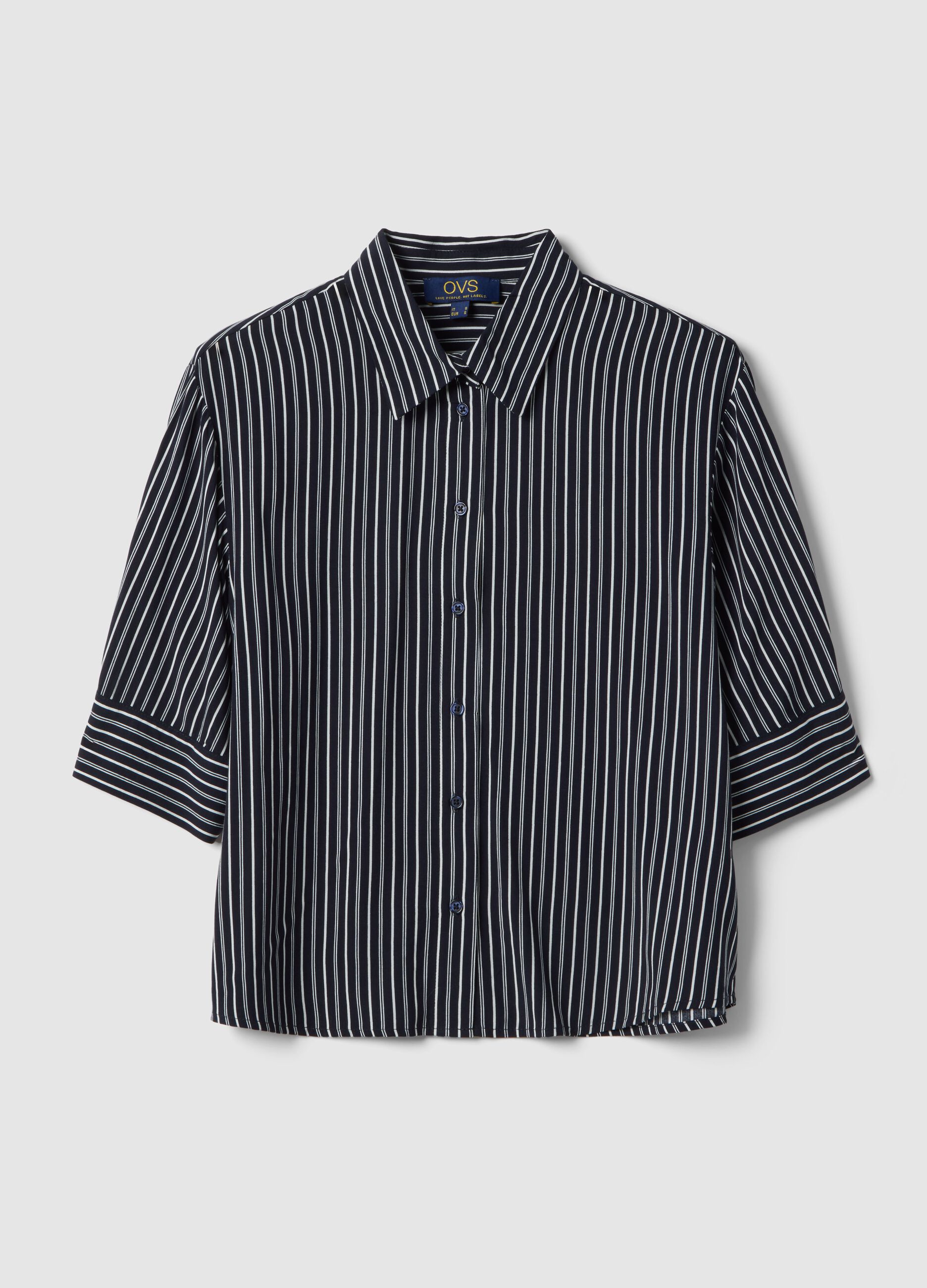 Regular Fit Multi-Colour Striped Pure Viscose Shirt