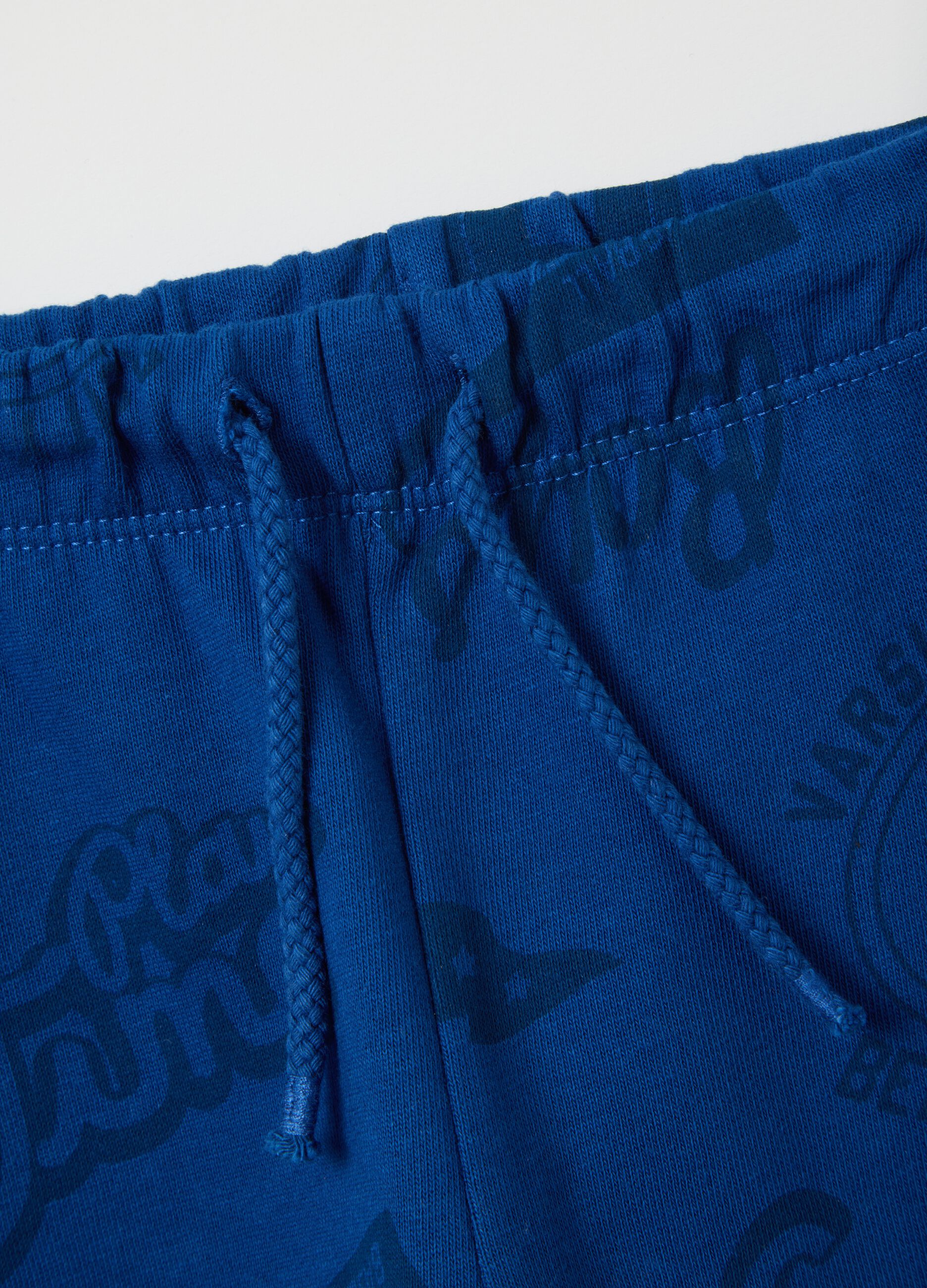 Kids' blue regular fit pure cotton trousers
