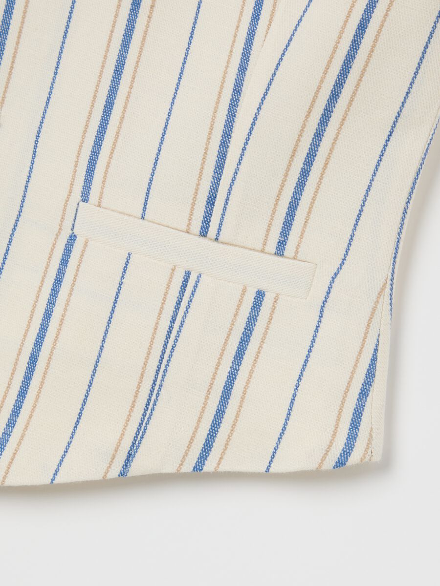 Beige and Blue Striped Waistcoat OVS Kids_3