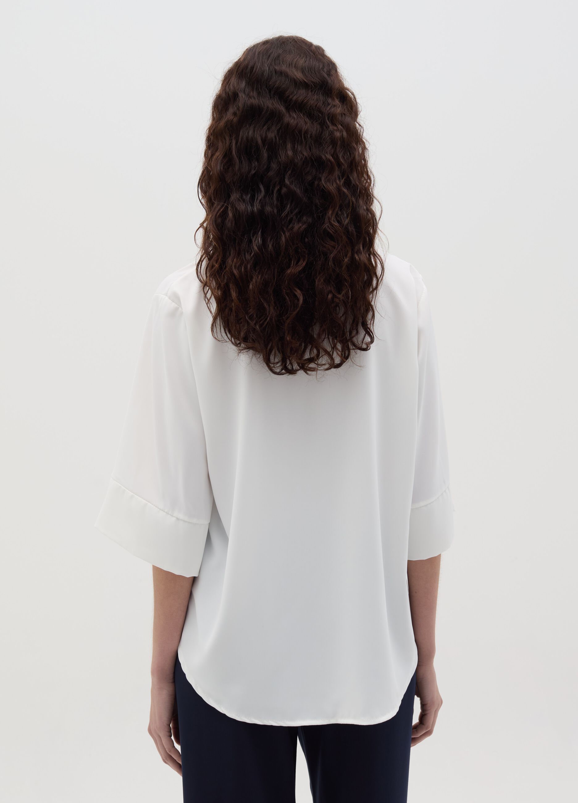 Blouse with kimono sleeves