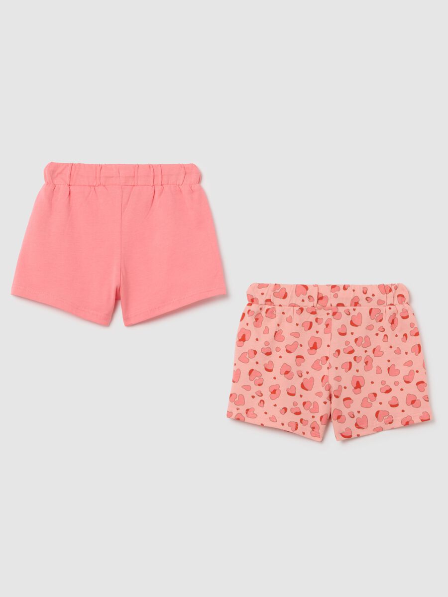 Baby girl shorts in pure cotton pink and blue regular fit_1
