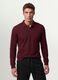 Polo rossa in piquet di puro cotone organico a maniche lunghe regular fit_2