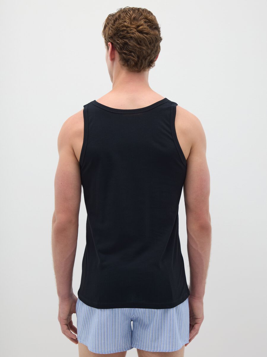 Men's Black Pure Cotton Vest_2