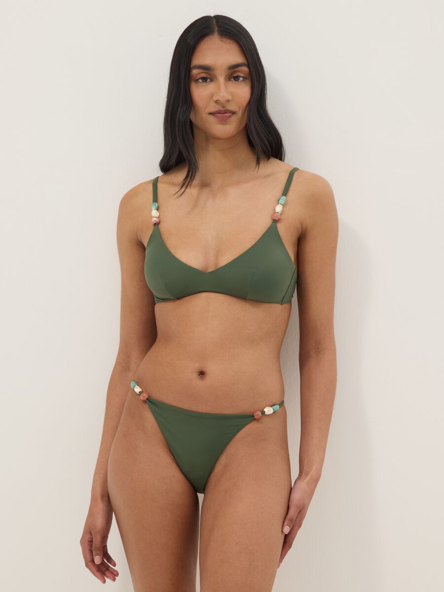 Green Brazilian-style stretch bikini bottoms with side stones_0