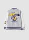 Felpa grigio melange in puro cotone con stampa Lakers_1