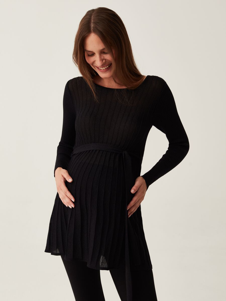 Maglia premaman in lurex con cintura_0