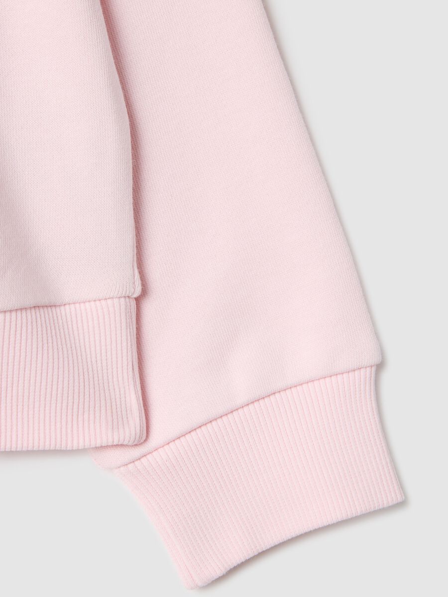 Regular fit pink cotton-blend sweatshirt with heart for girls_3