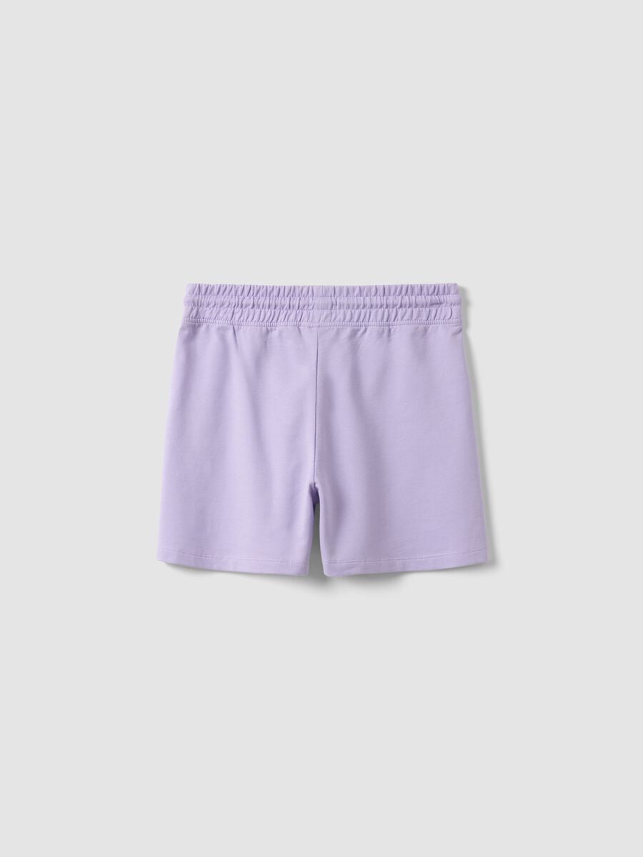 Girls' purple 100% cotton shorts, regular fit_4
