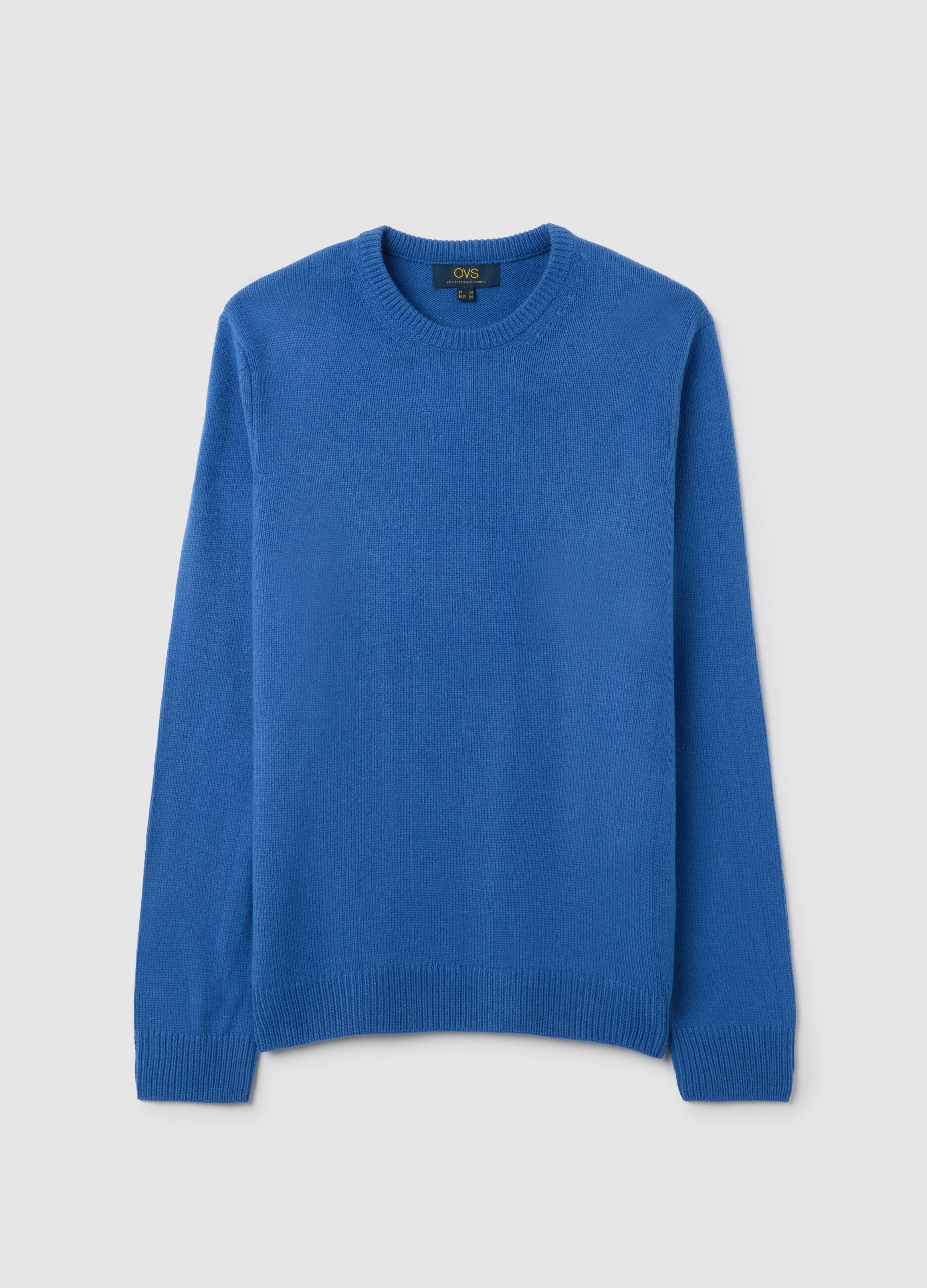 Blue crew neck sweater regular fit