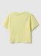 Girl's Yellow Pure Cotton Regular Fit T-shirt with Print_4
