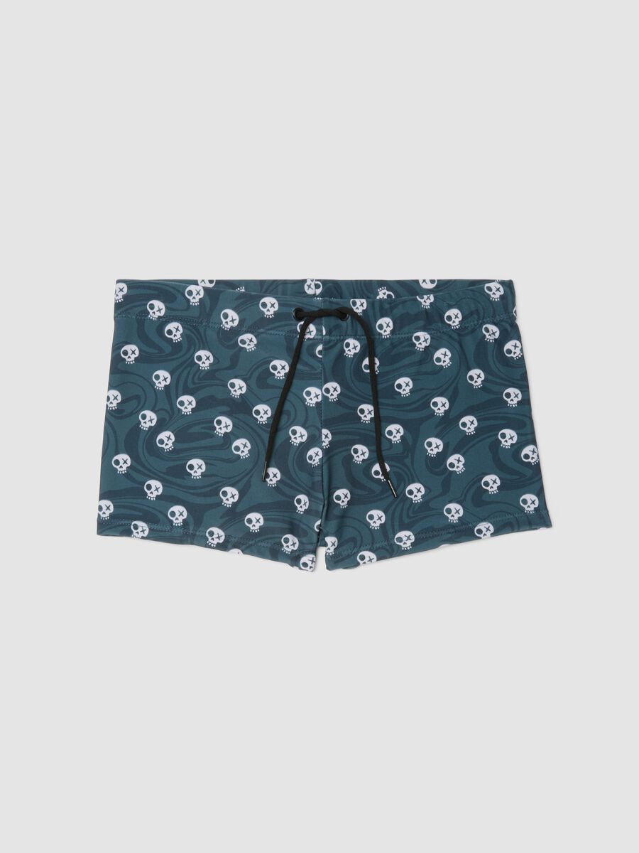 Blue stretch boxer swim shorts_0