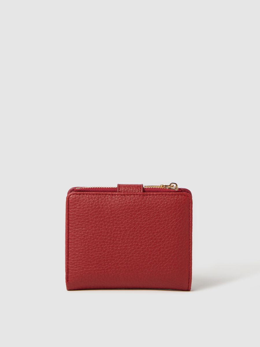 Red textured-effect wallet_1
