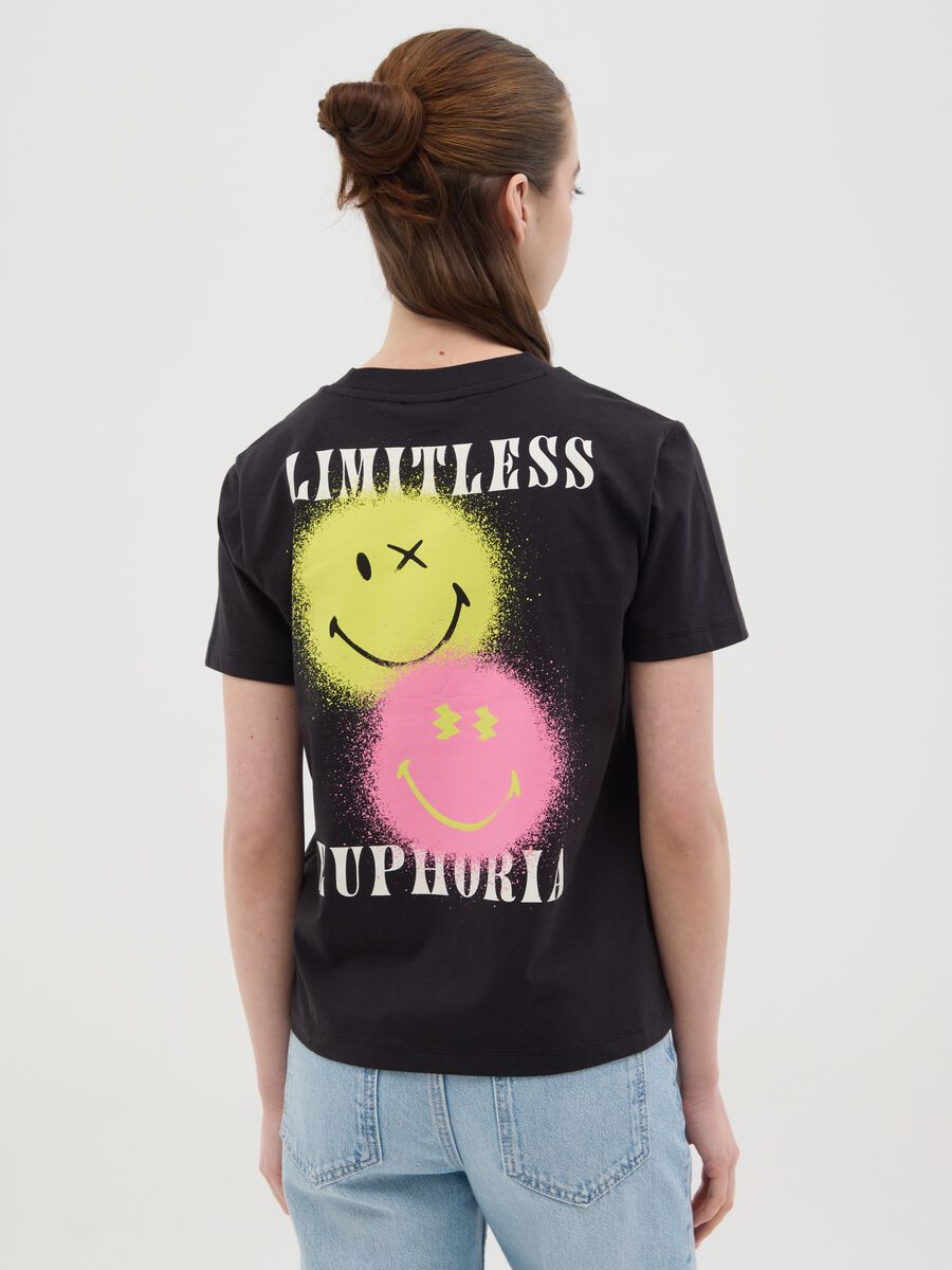 Black SmileyWorld Cotton T-Shirt_3