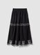 Long blue pure cotton skirt with embroidery_4