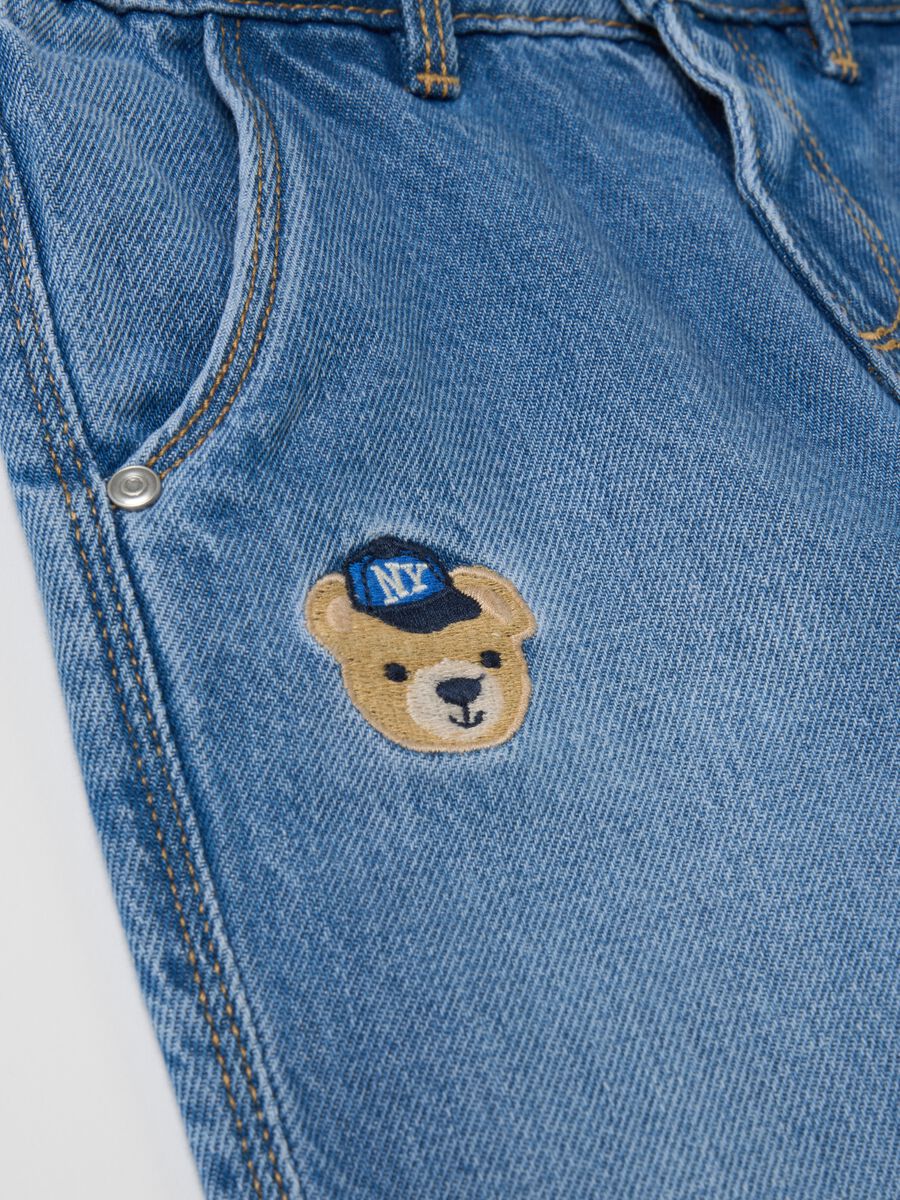 Cotton jeans with pockets and embroidery_2