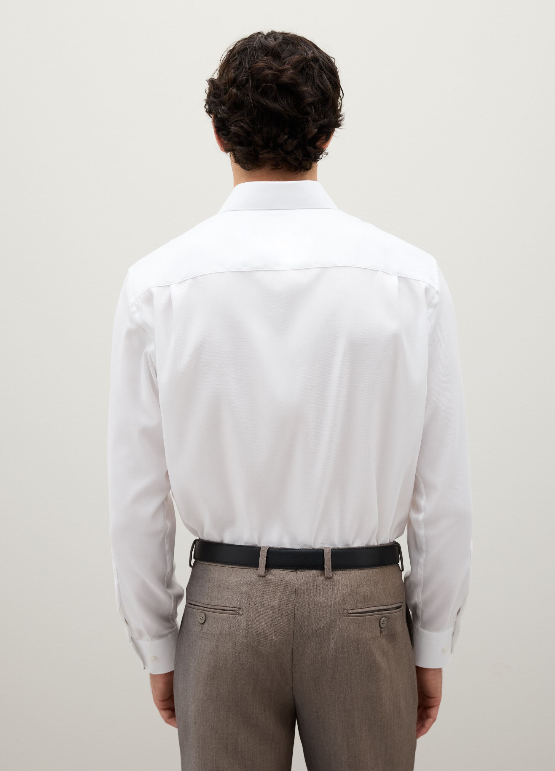 White Long-Sleeve Cotton Shirt