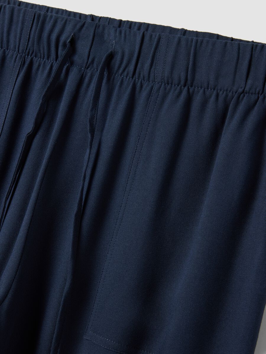 Blue jogger trousers in pure viscose with regular fit_5