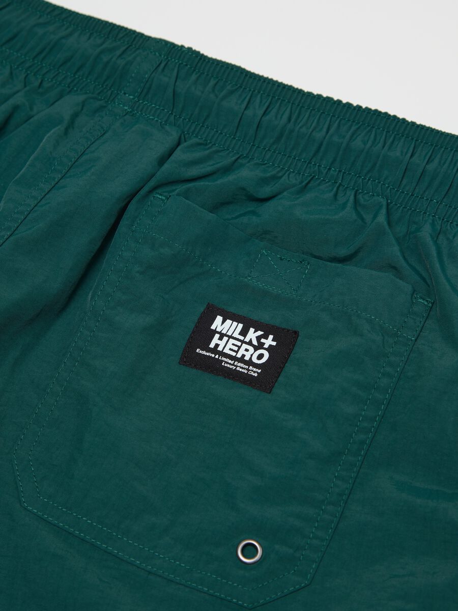 Boxer da uomo verde regular fit con elastico e coulisse_5
