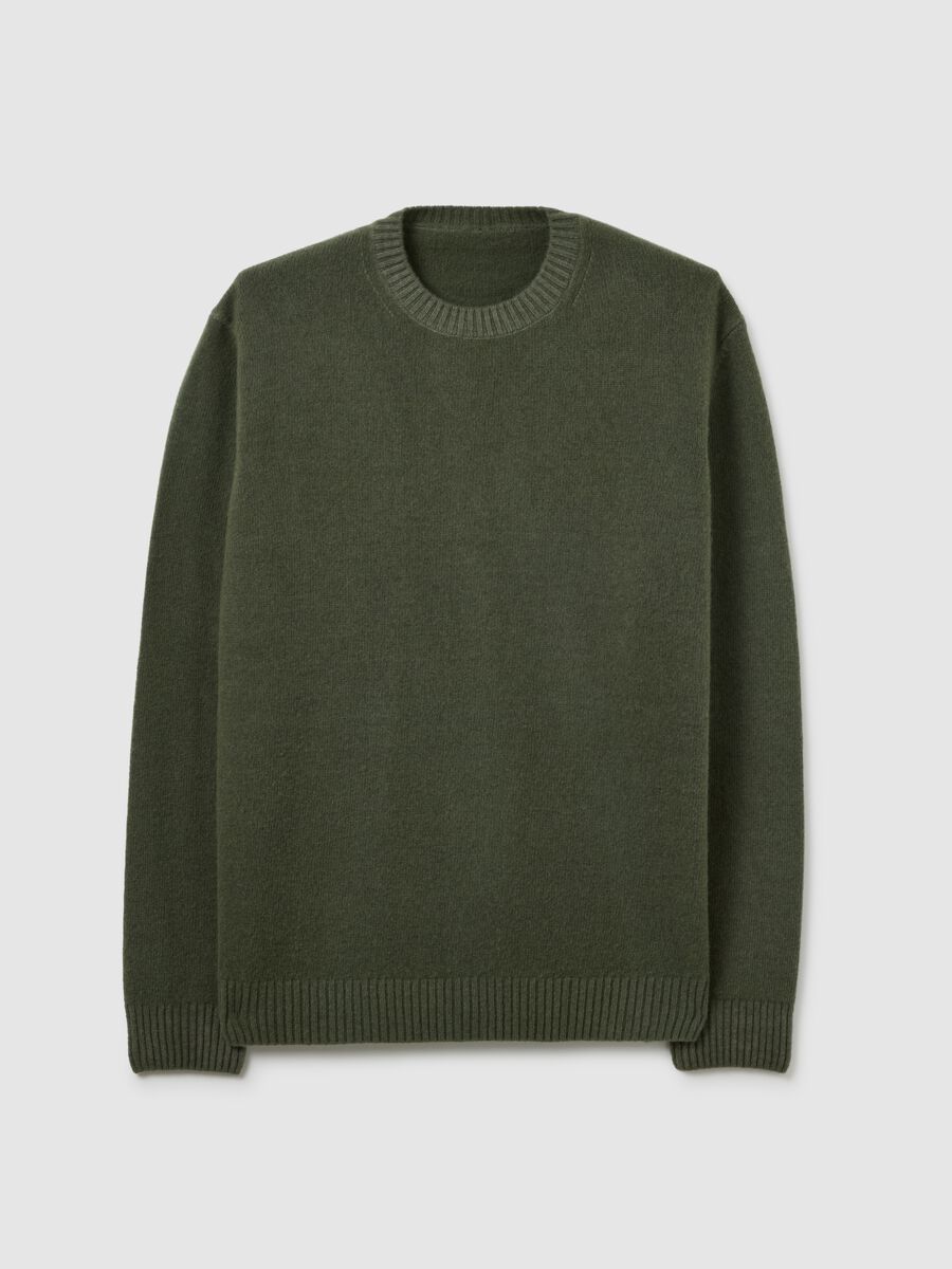 Grey-green wool blend sweater, regular fit_0