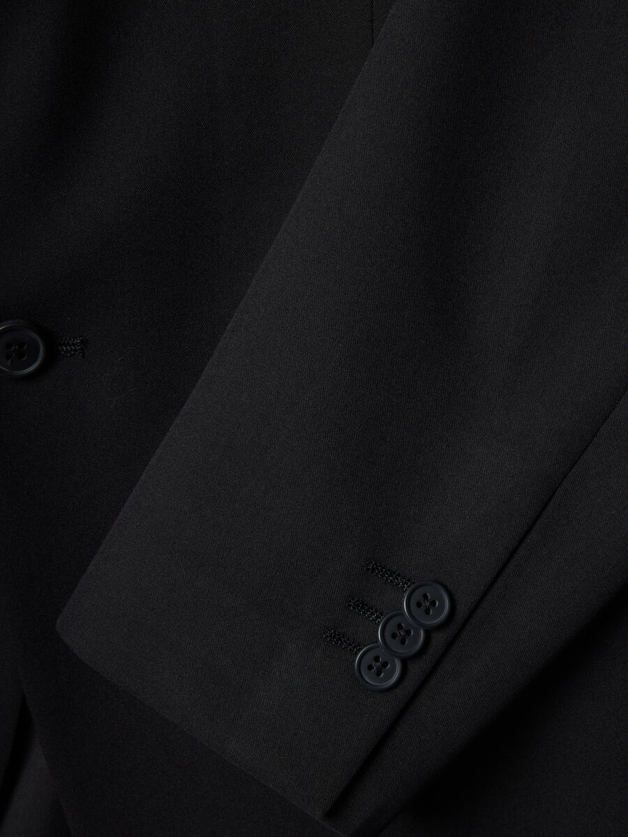 Black single-breasted slim fit blazer_5