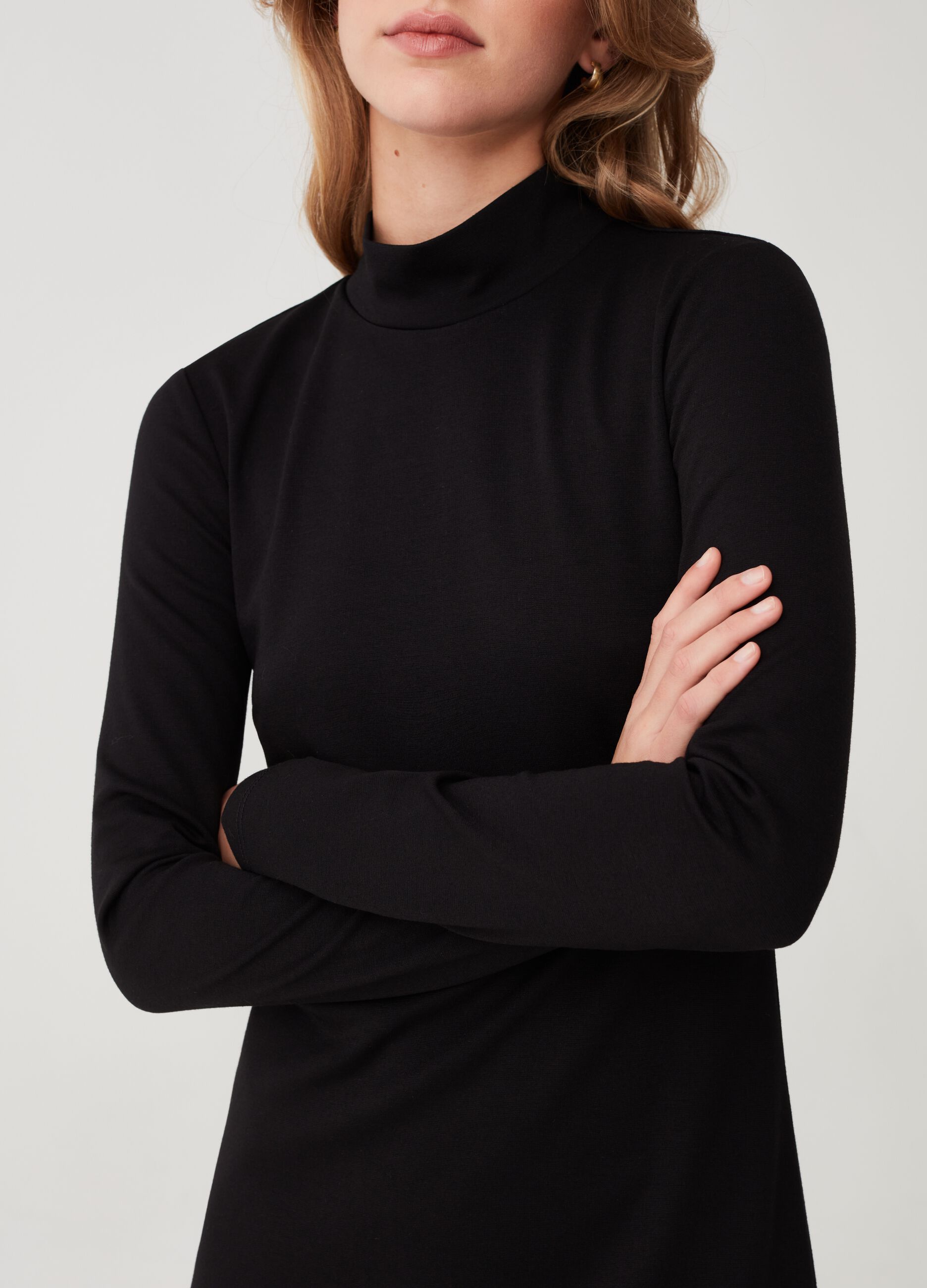 Abito corto mock neck_3