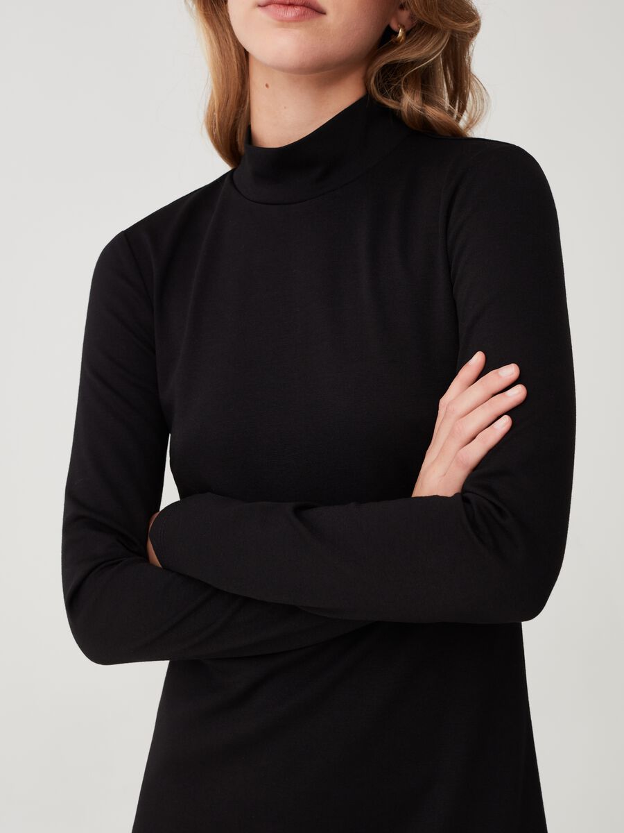 Abito corto mock neck_3