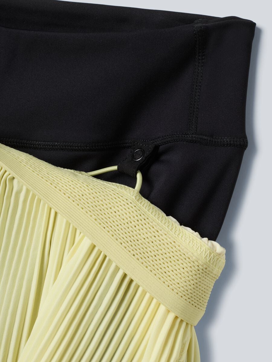 Shorts plissettati sportivi gialli in tessuto elasticizzato rimovibili ALTAVIA COURT_8