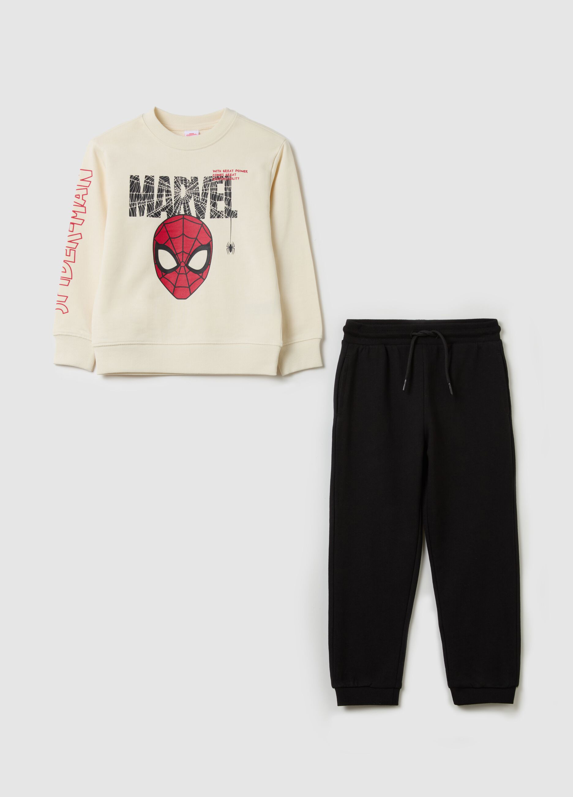 Fleece jogging set with Spider-Man print