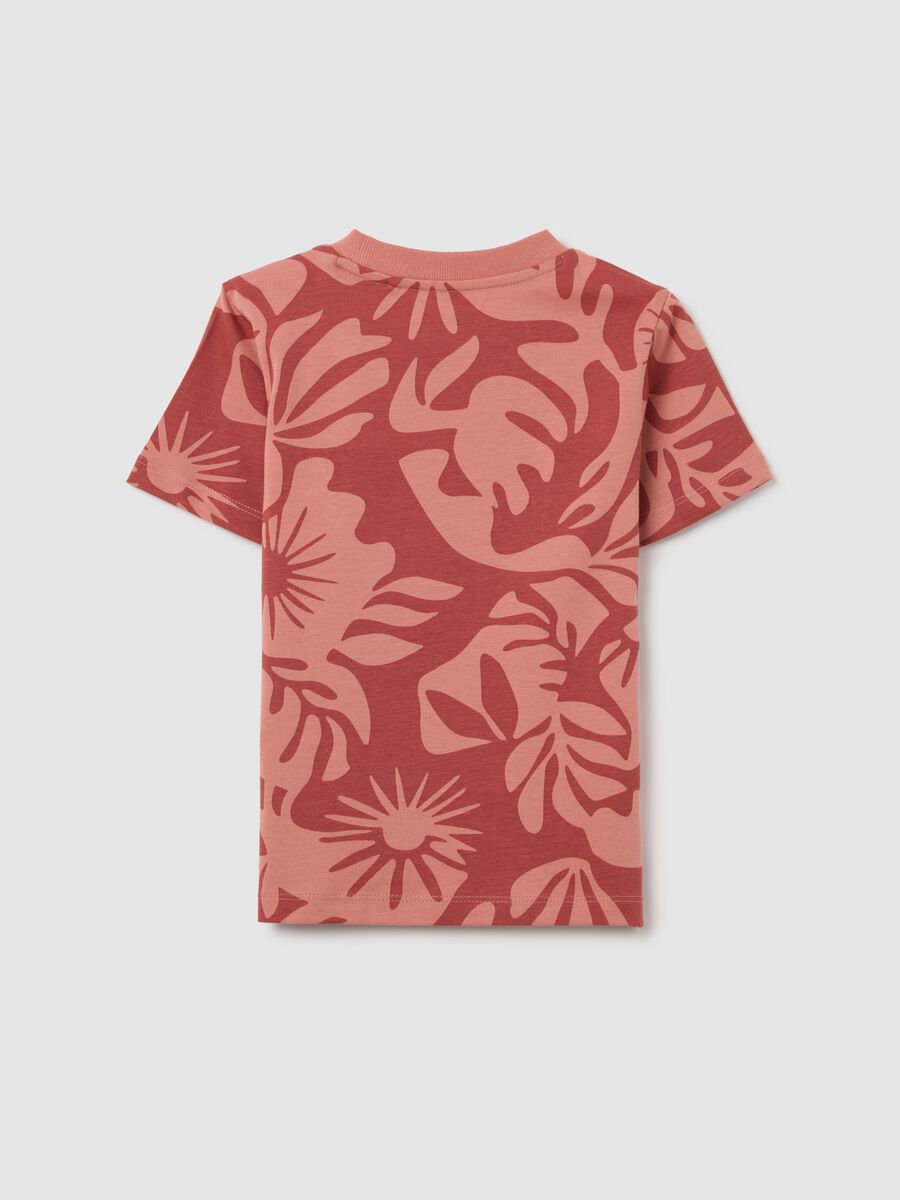 Short sleeve floral printed cotton t-shirt for kids_1