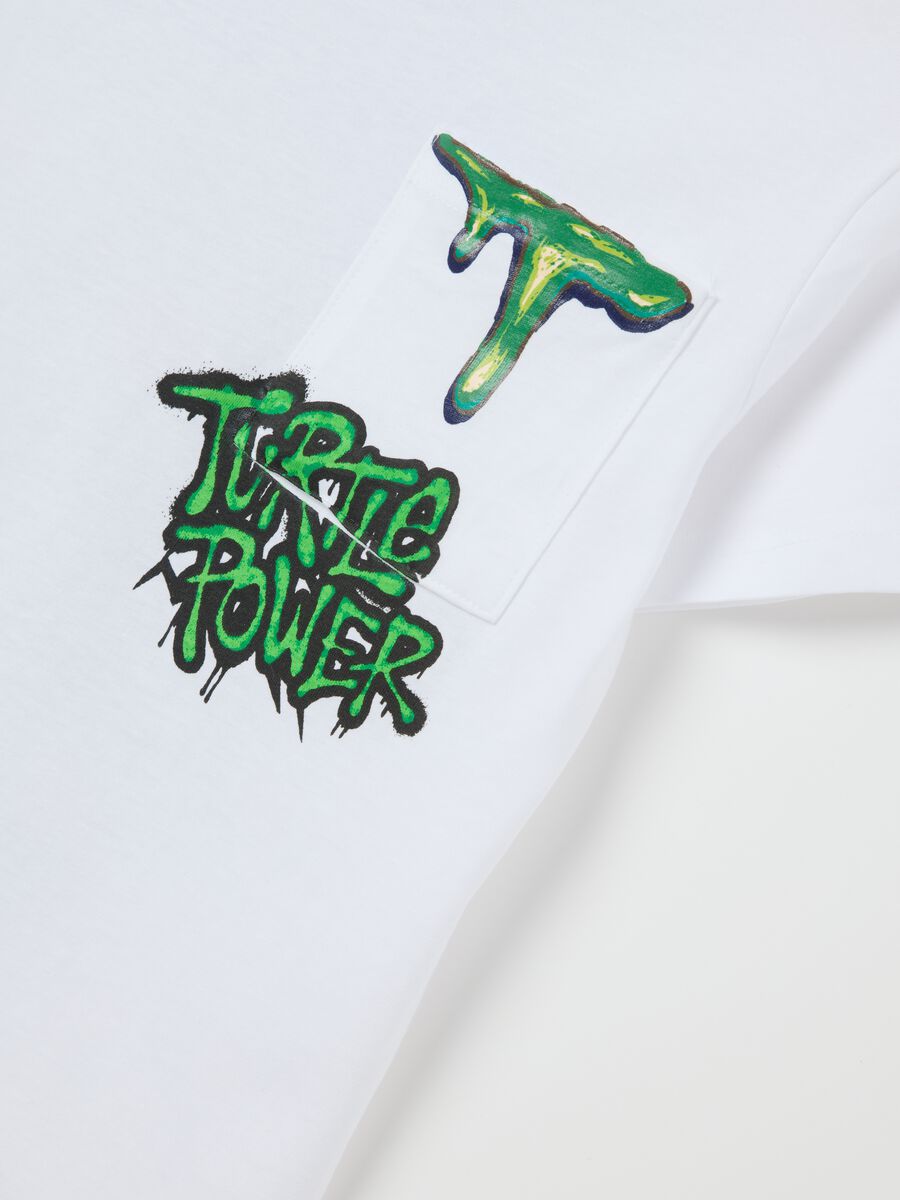 Boys’ white over-fit T-shirt in 100% cotton with Teenage Mutant Ninja Turtles print_2