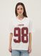 Oversized white pure cotton T-shirt with print and V-neck_2