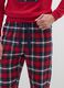 Long plaid multicoloured pure cotton pyjamas regular fit_3