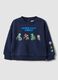 Felpa blu navy in misto cotone con girocollo Mario Kart_0