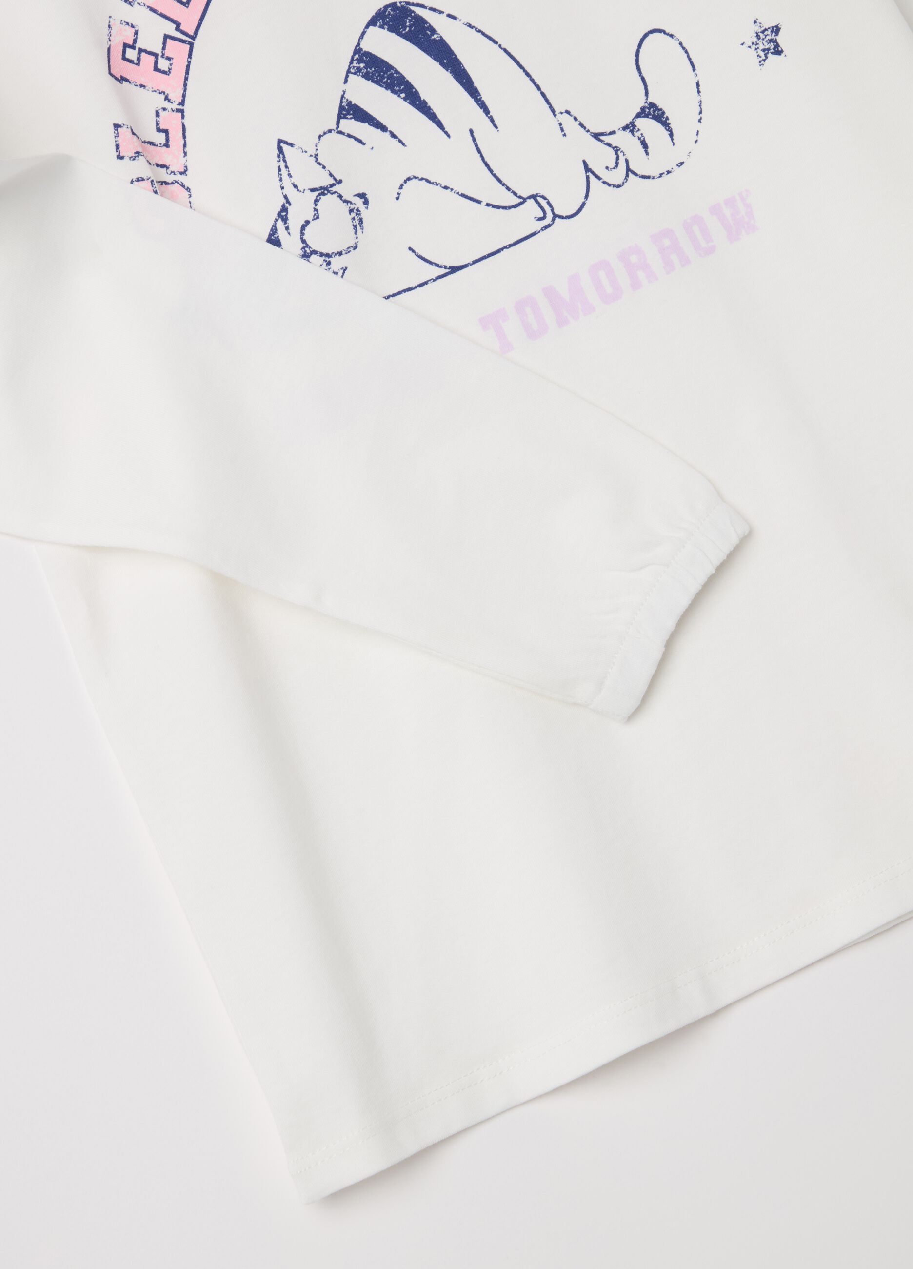 Pigiama in cotone bio stampa "Sleep Academy" 
