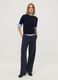 Navy wool-blend crew-neck short-sleeve jumper, regular fit_1