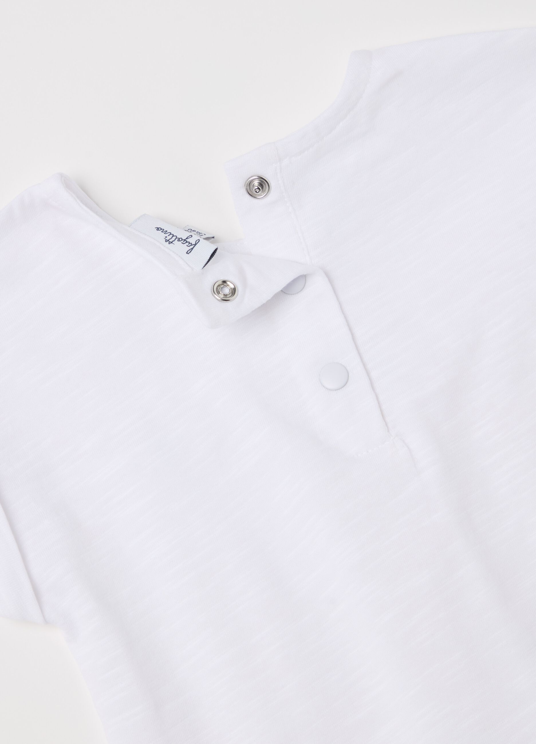 Cotton T-shirt with broderie anglaise insert