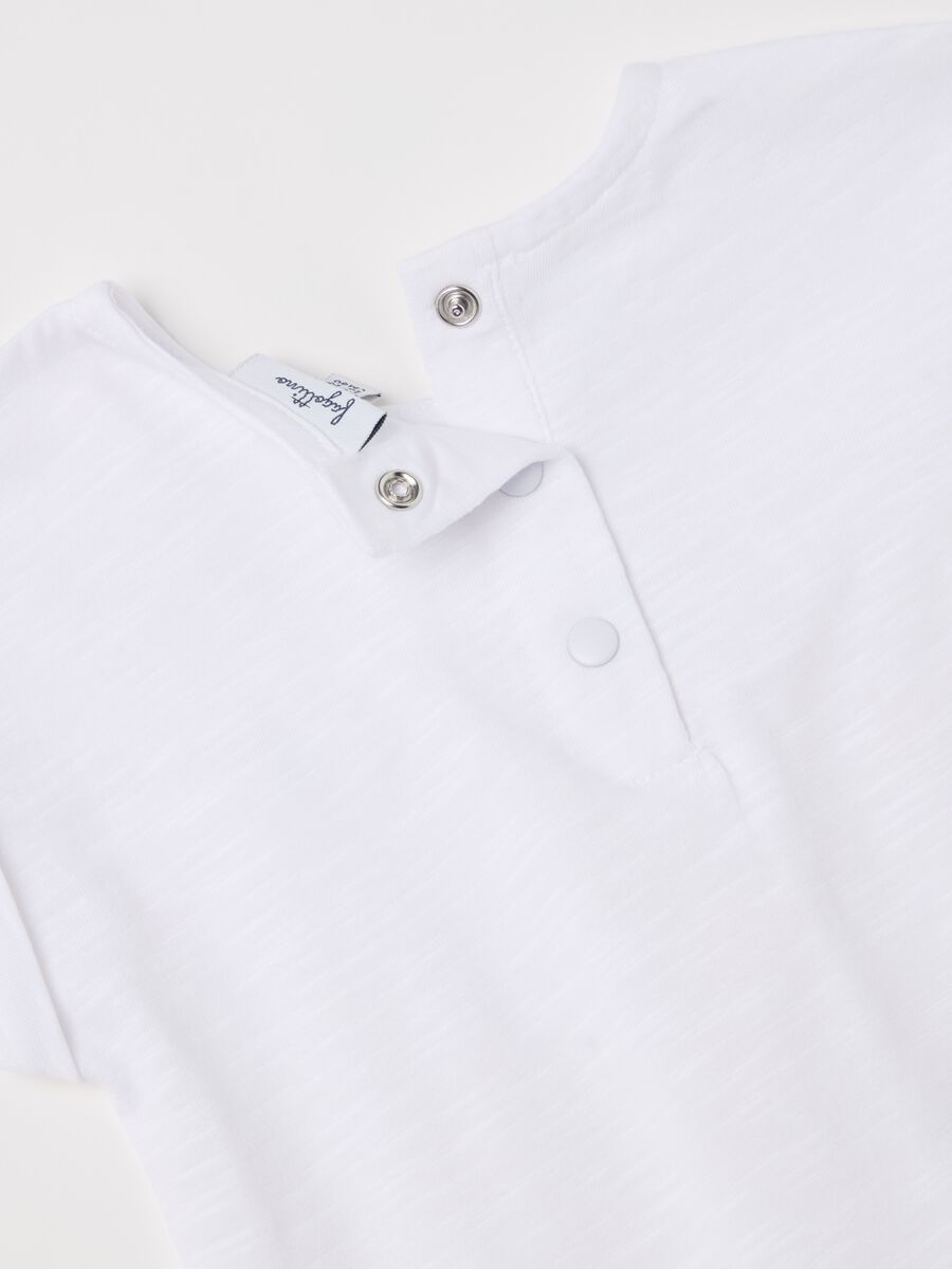 Cotton T-shirt with broderie anglaise insert_2