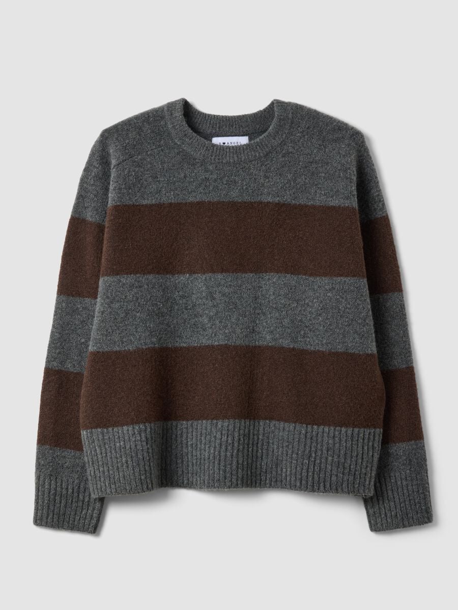 Grey striped stretch wool crew-neck jumper_4