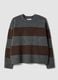 Grey stretch wool striped crew-neck jumper_0