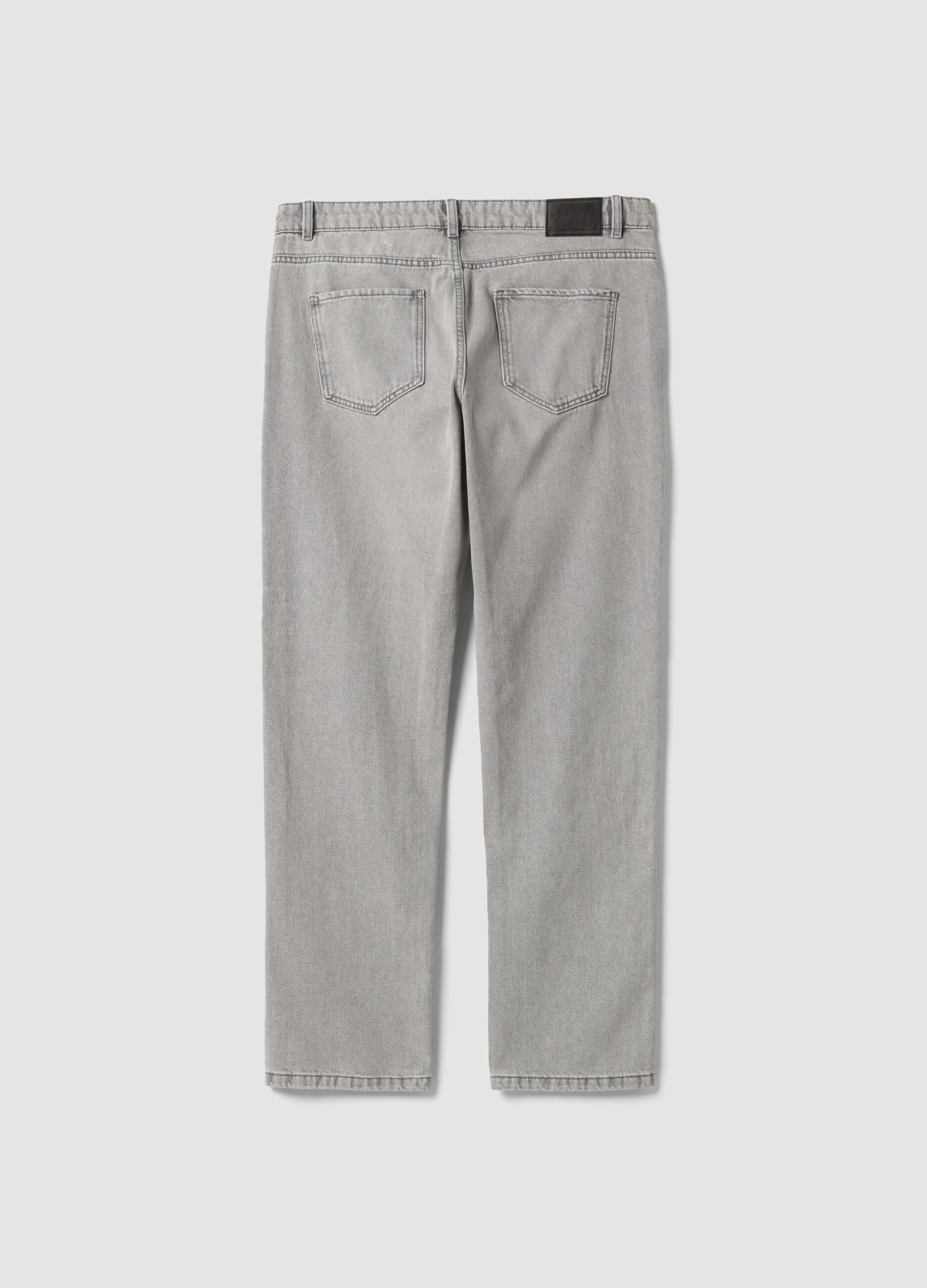 Grey denim jeans in cotton-viscose blend, regular fit