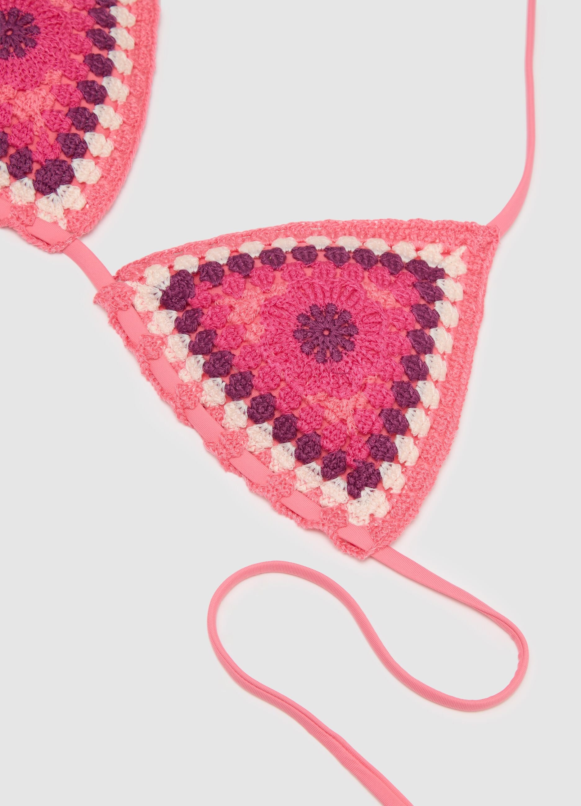 Women's multicolour bikini top with ties