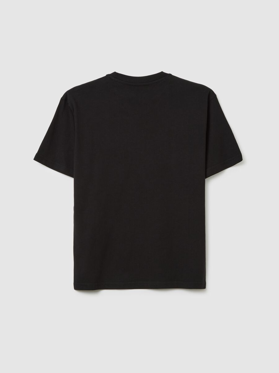 Children's black pure cotton regular fit t-shirt with web design_4