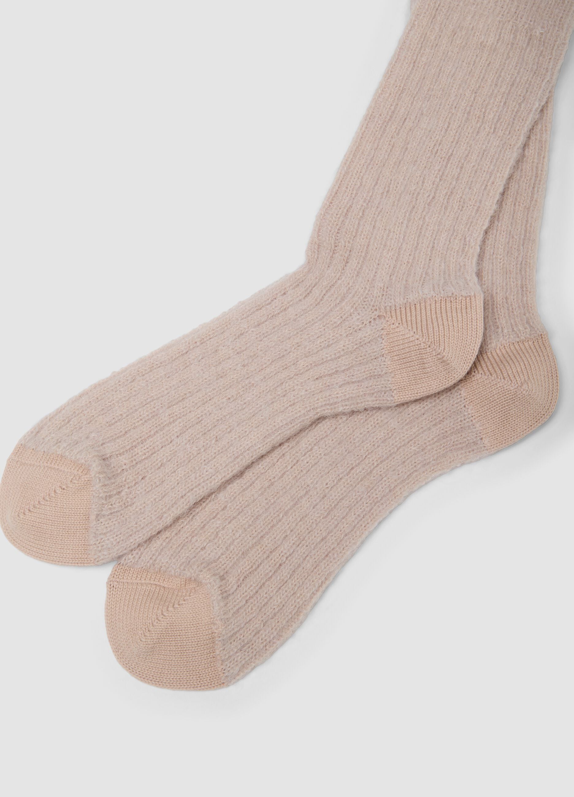Pink stretch mohair and alpaca socks
