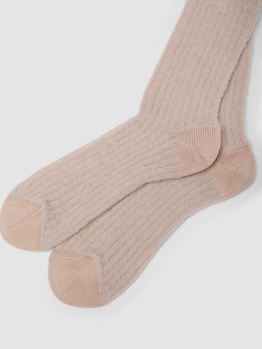 Pink stretch mohair and alpaca socks_1