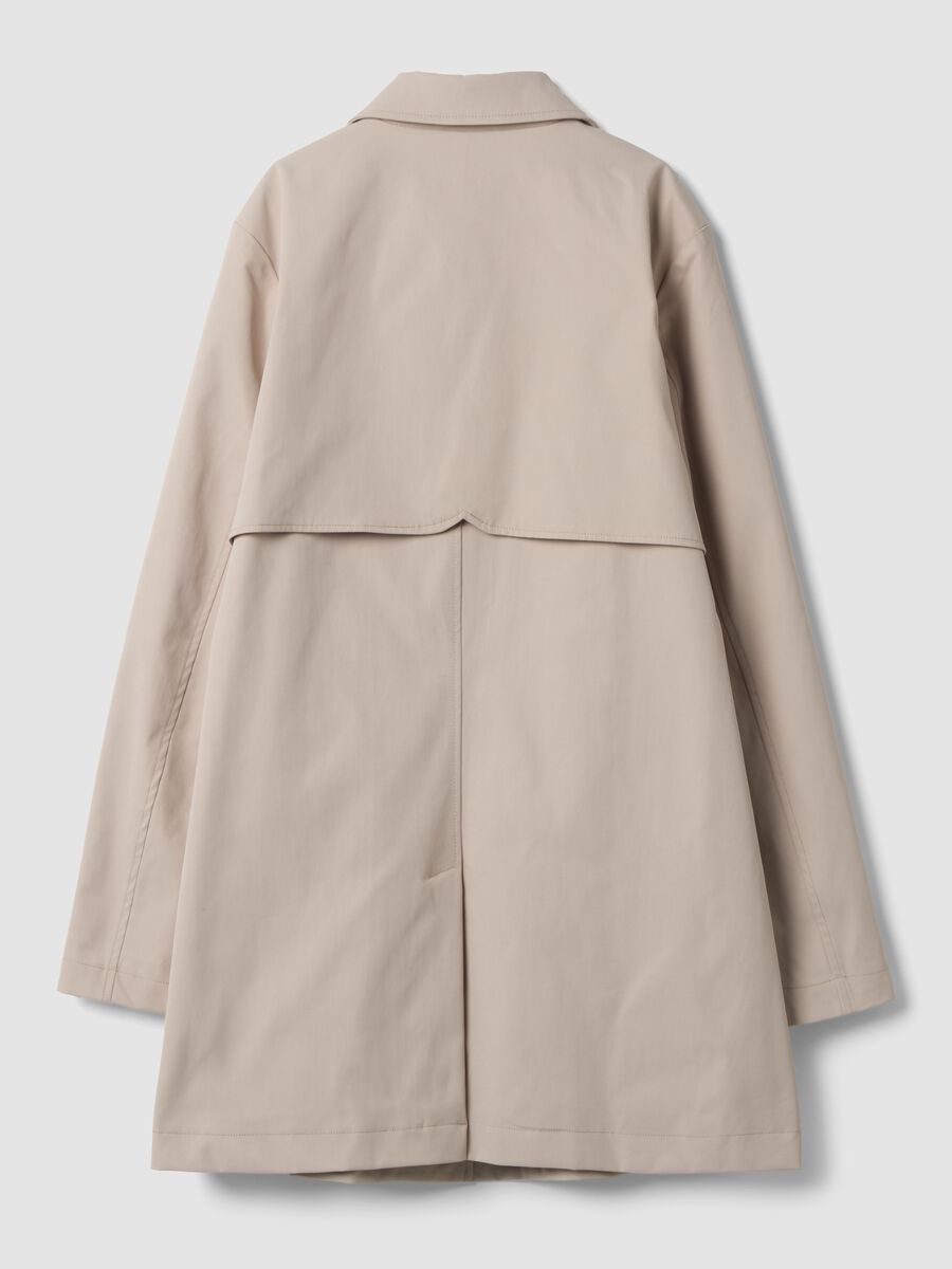 Beige regular-fit parka with buttons and slanted pockets_2